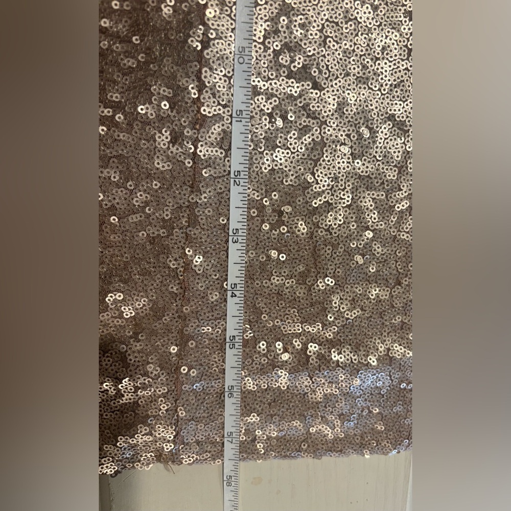 Lulu’s High Neck Cowl Back Maxi Sequin Dress, Gold/Tan, Size S - Picture 10 of 14